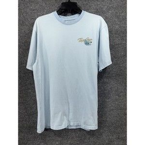 Newport Blue T Shirt Mens Large Tapa Room‎ Graphic Hawaiian Floral Palm Tree